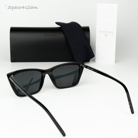 Saint Laurent Women Sunglasses Black Cat Eye SL737 MICA THIN 001 BRAND NEW - Picture 11 of 14